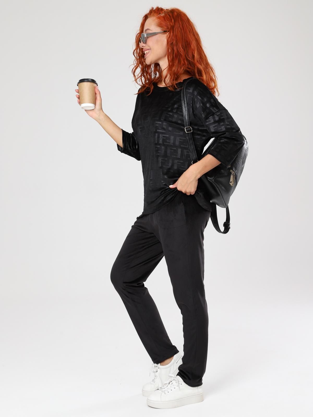 Костюм велюровый с брюками в чёрном цвете Iv-capriz(фото5)