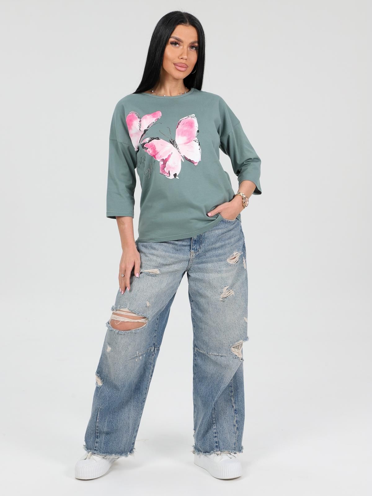 Футболка трикотажная в цвете хаки Iv-capriz(фото6)