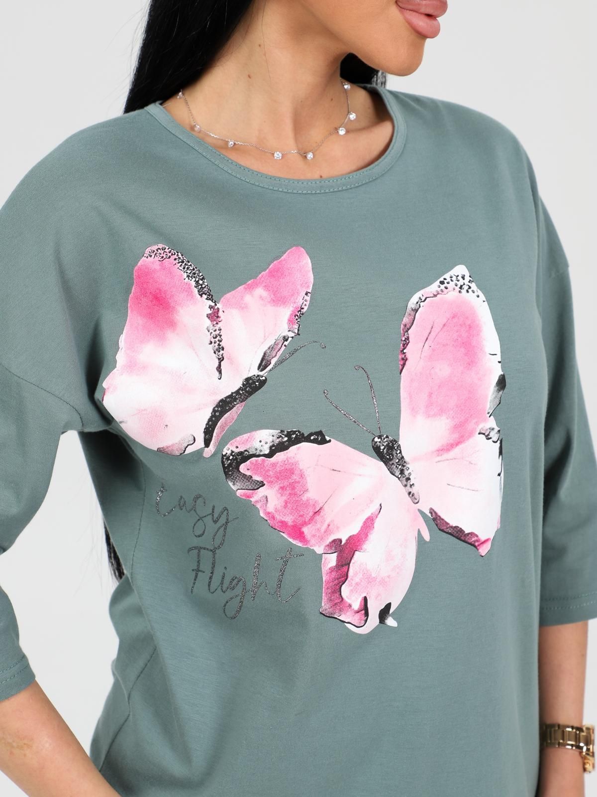 Футболка трикотажная в цвете хаки Iv-capriz(фото5)