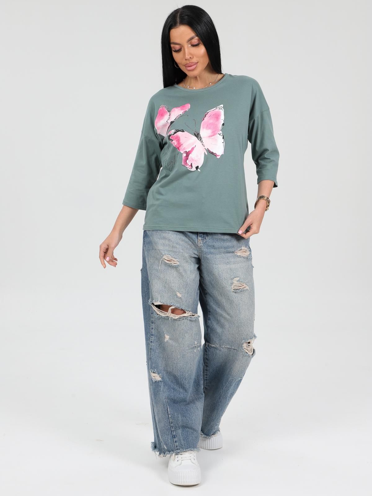 Футболка трикотажная в цвете хаки Iv-capriz(фото8)