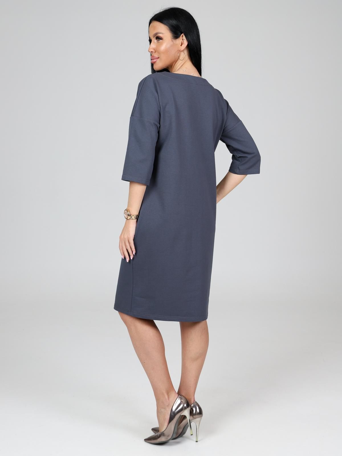 Платье серое из футера с карманами  Iv-capriz(фото6)