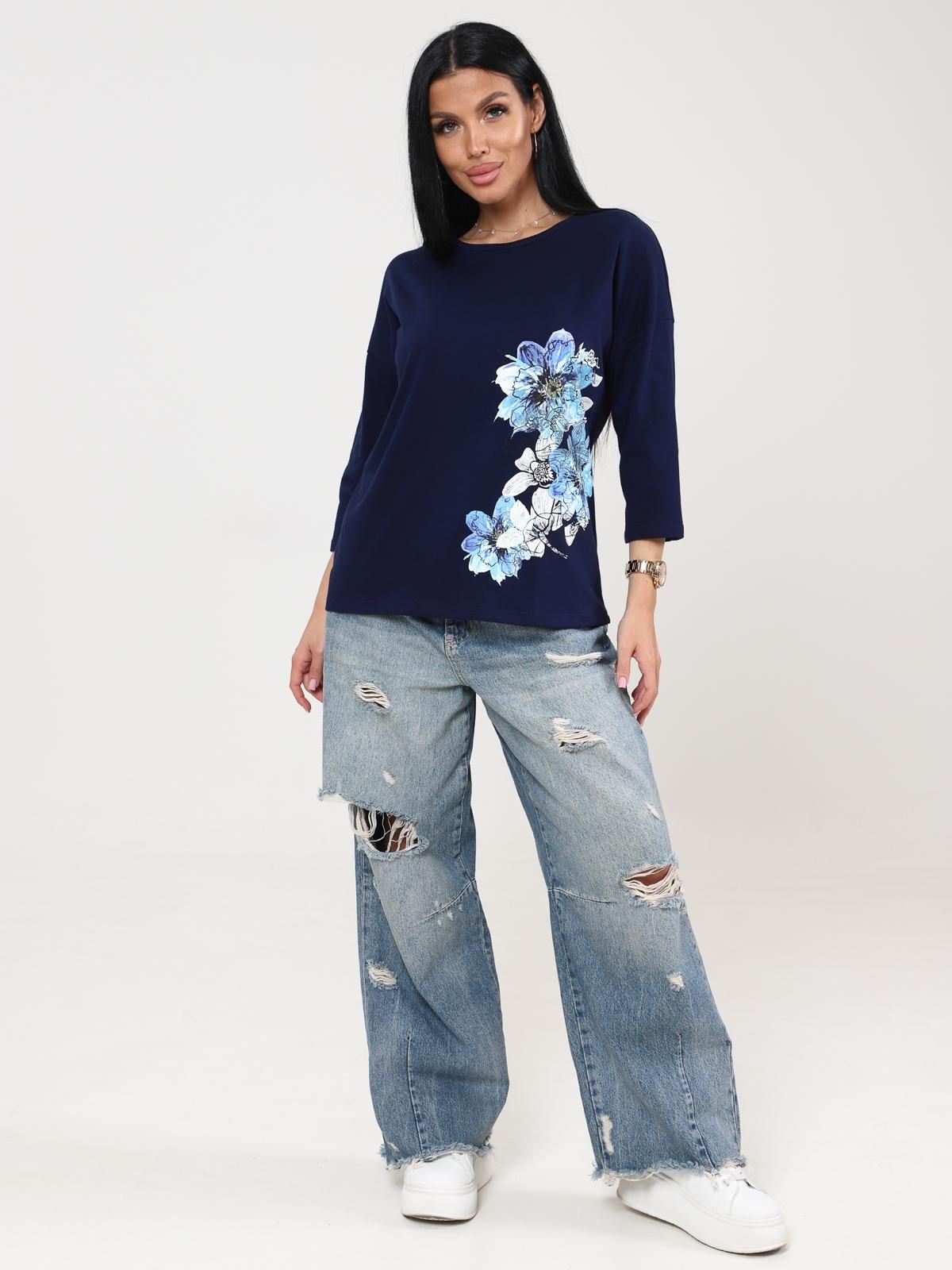 Футболка трикотажная тёмно-синего цвета Iv-capriz(фото5)