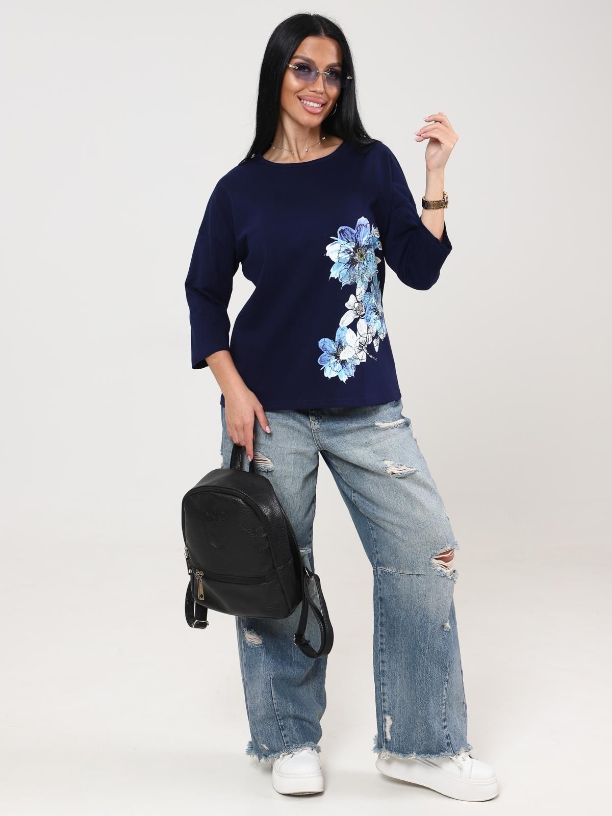 Футболка трикотажная тёмно-синего цвета Iv-capriz(фото2)