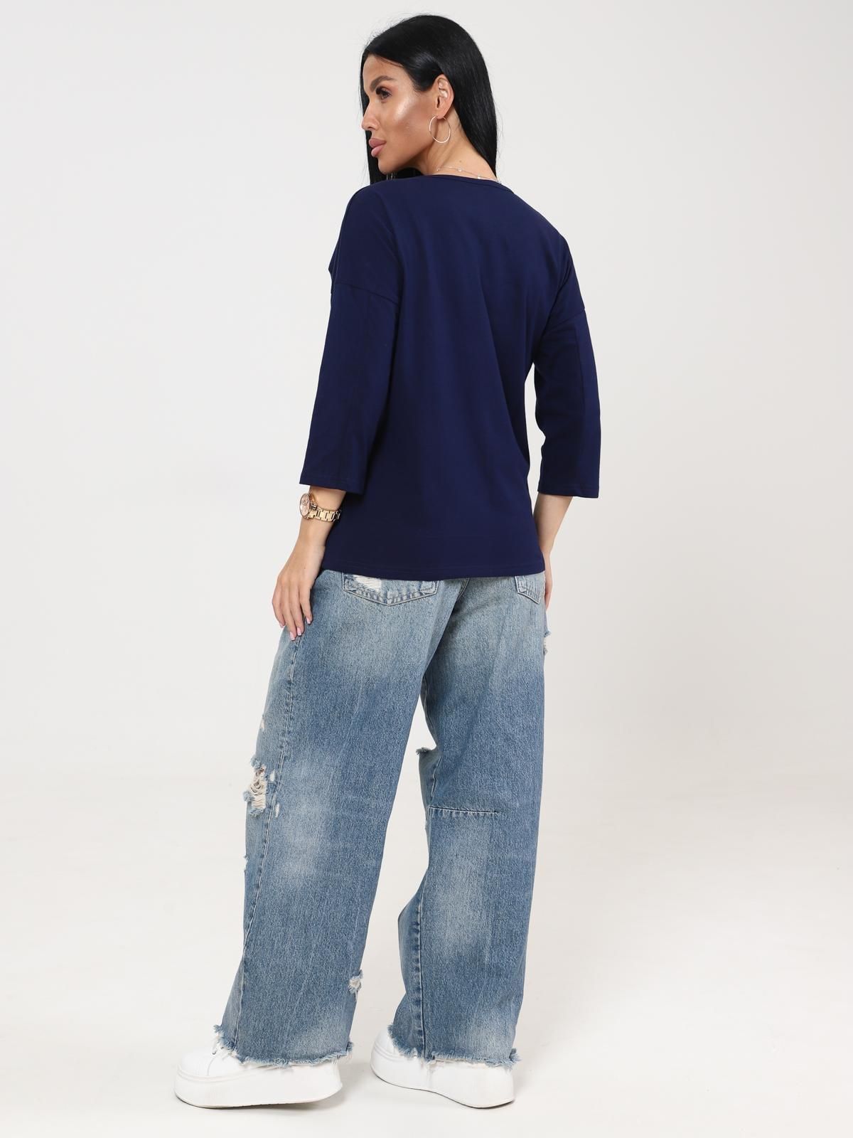 Футболка трикотажная тёмно-синего цвета Iv-capriz(фото8)