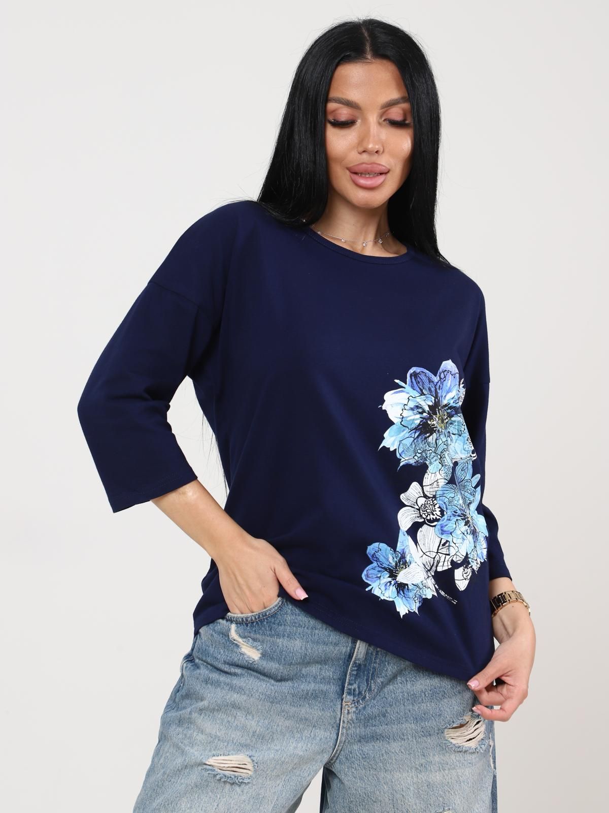 Футболка трикотажная тёмно-синего цвета Iv-capriz(фото3)