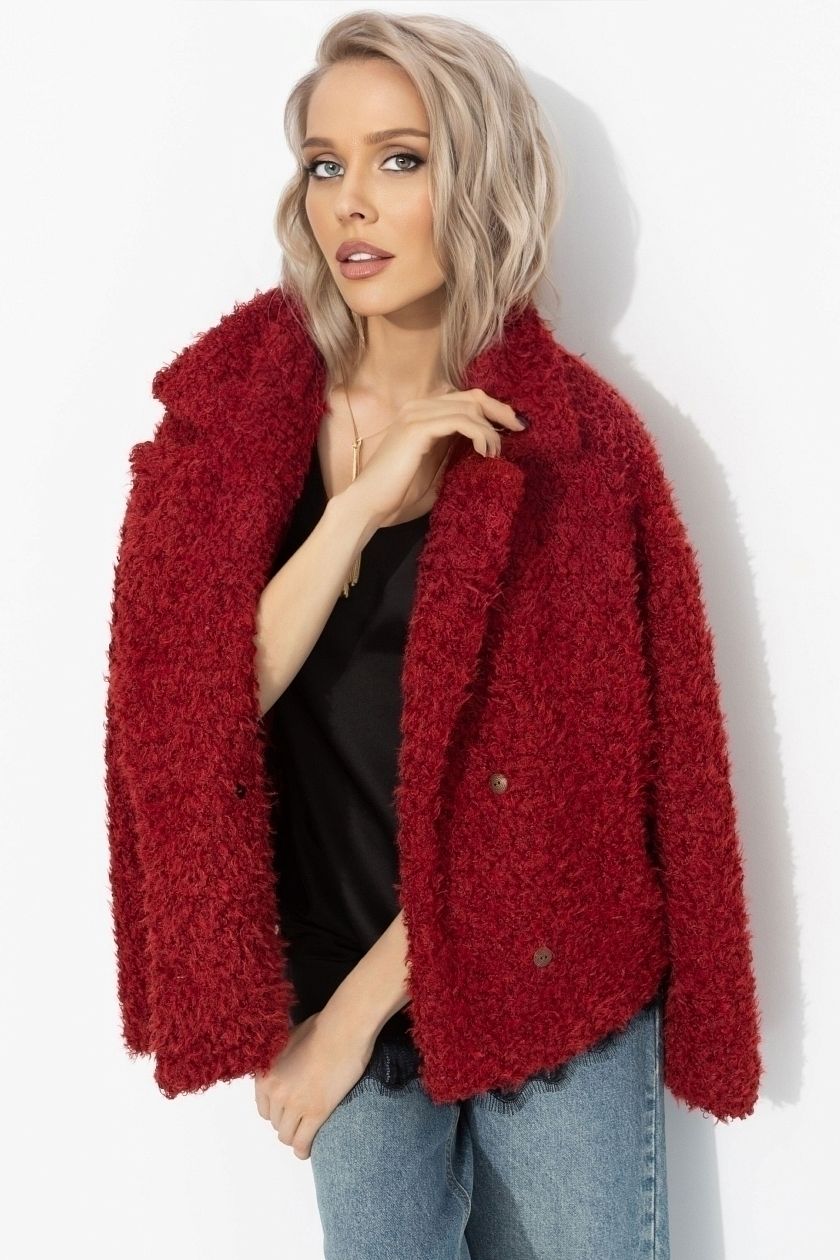 Полупальто красное с акцентным подкладом Charutti(фото3)