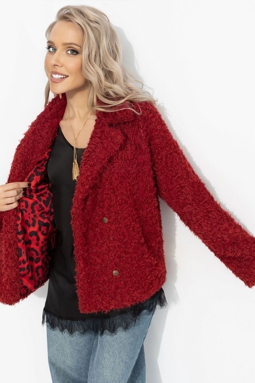 Полупальто красное с акцентным подкладом Charutti(фото5)