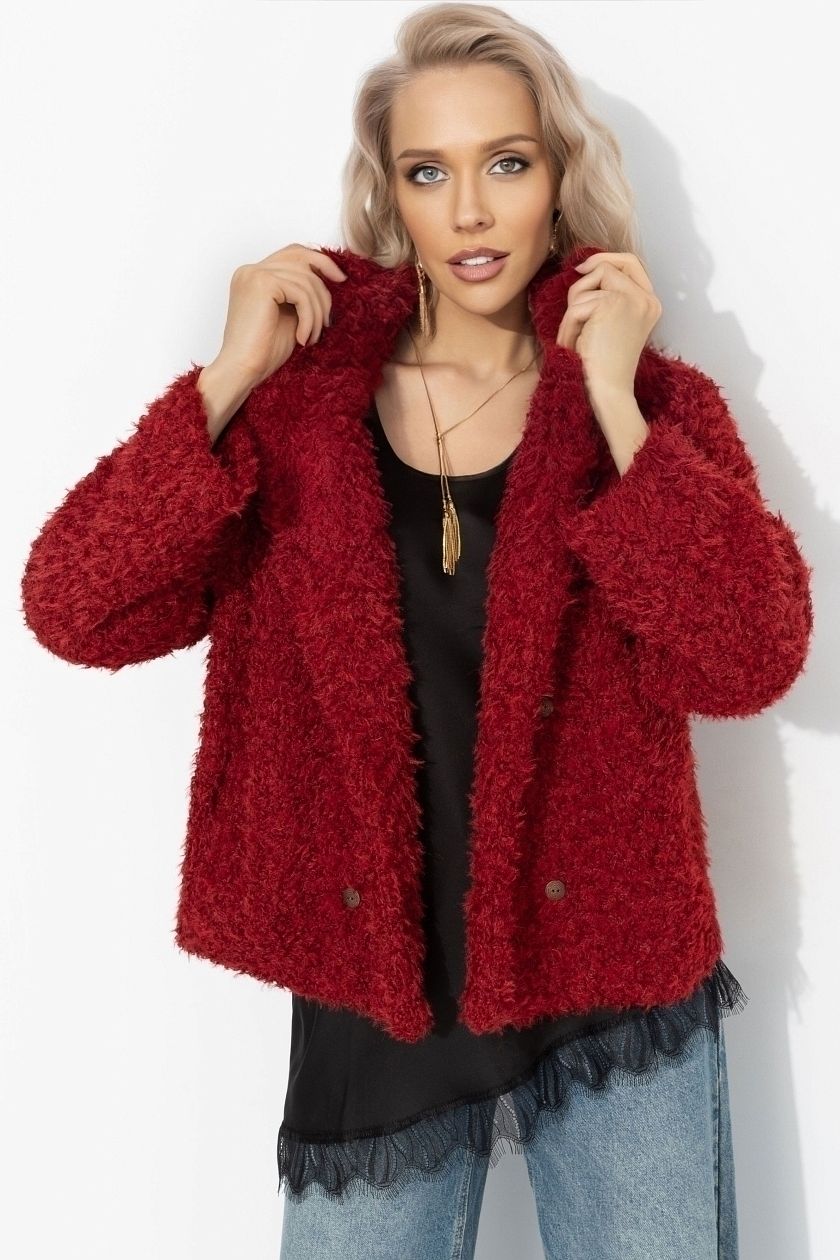 Полупальто красное с акцентным подкладом Charutti(фото8)