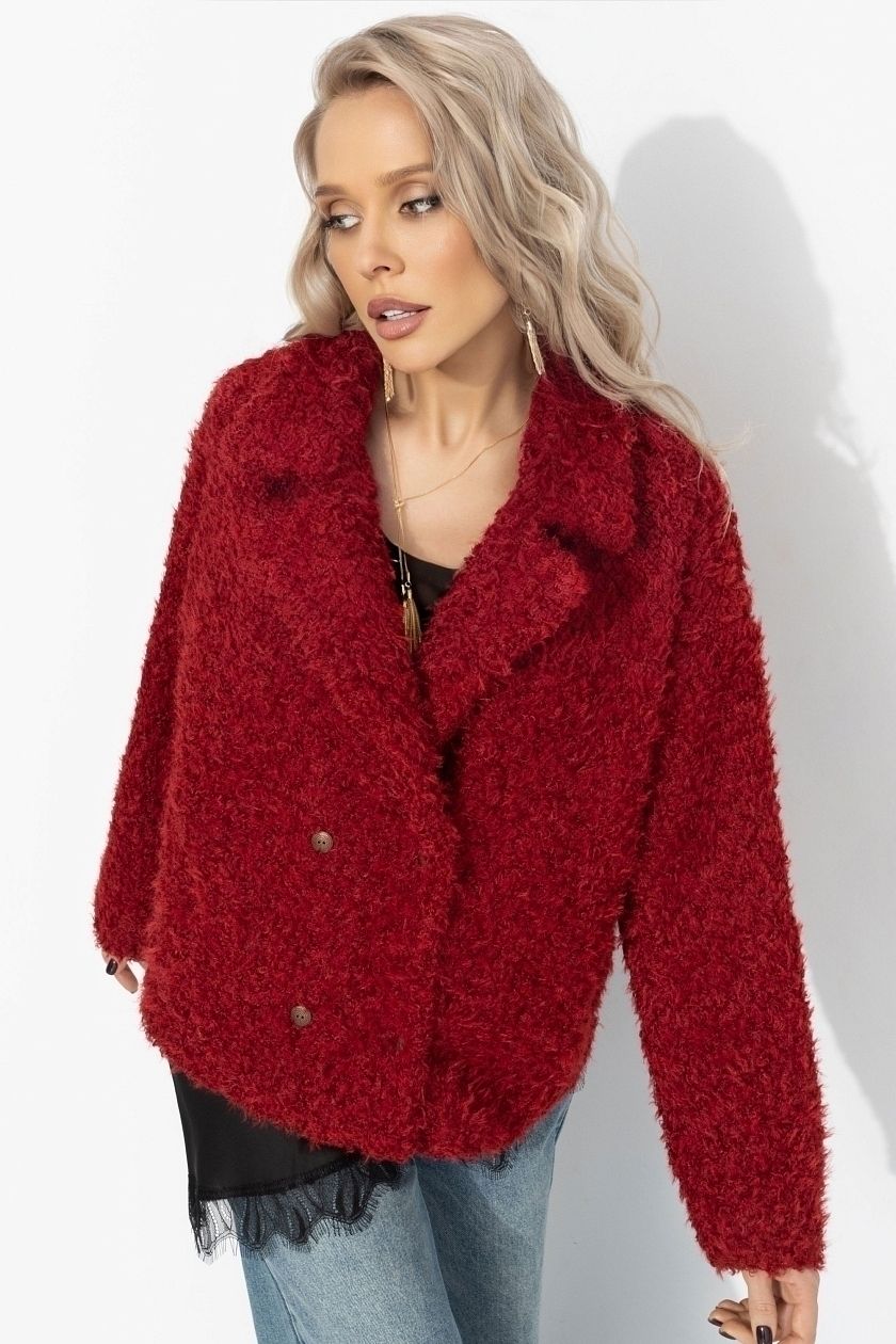 Полупальто красное с акцентным подкладом Charutti(фото7)