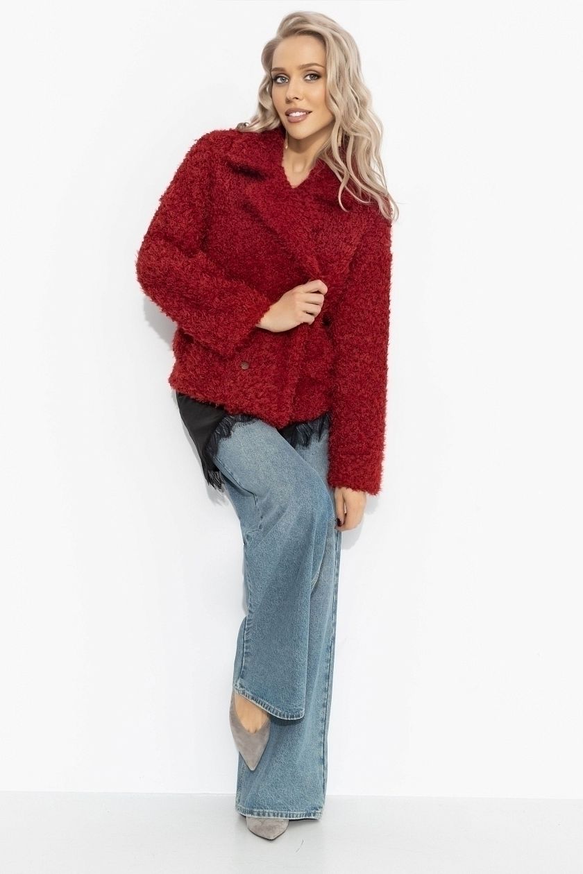 Полупальто красное с акцентным подкладом Charutti(фото6)