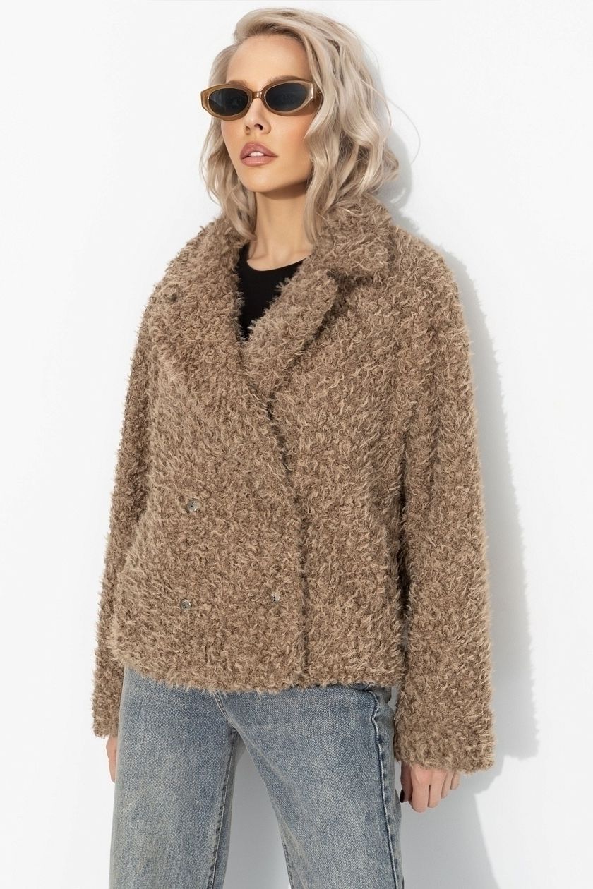 Полупальто бежевое с акцентным подкладом Charutti(фото4)