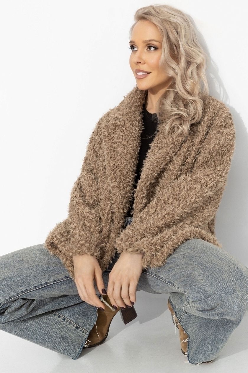 Полупальто бежевое с акцентным подкладом Charutti(фото2)