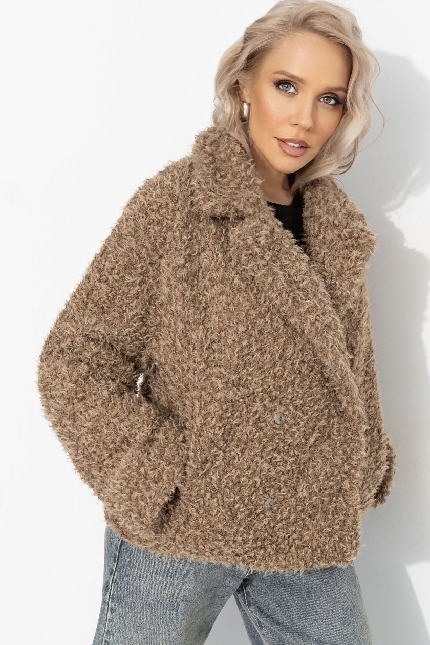 Полупальто бежевое с акцентным подкладом Charutti(фото7)