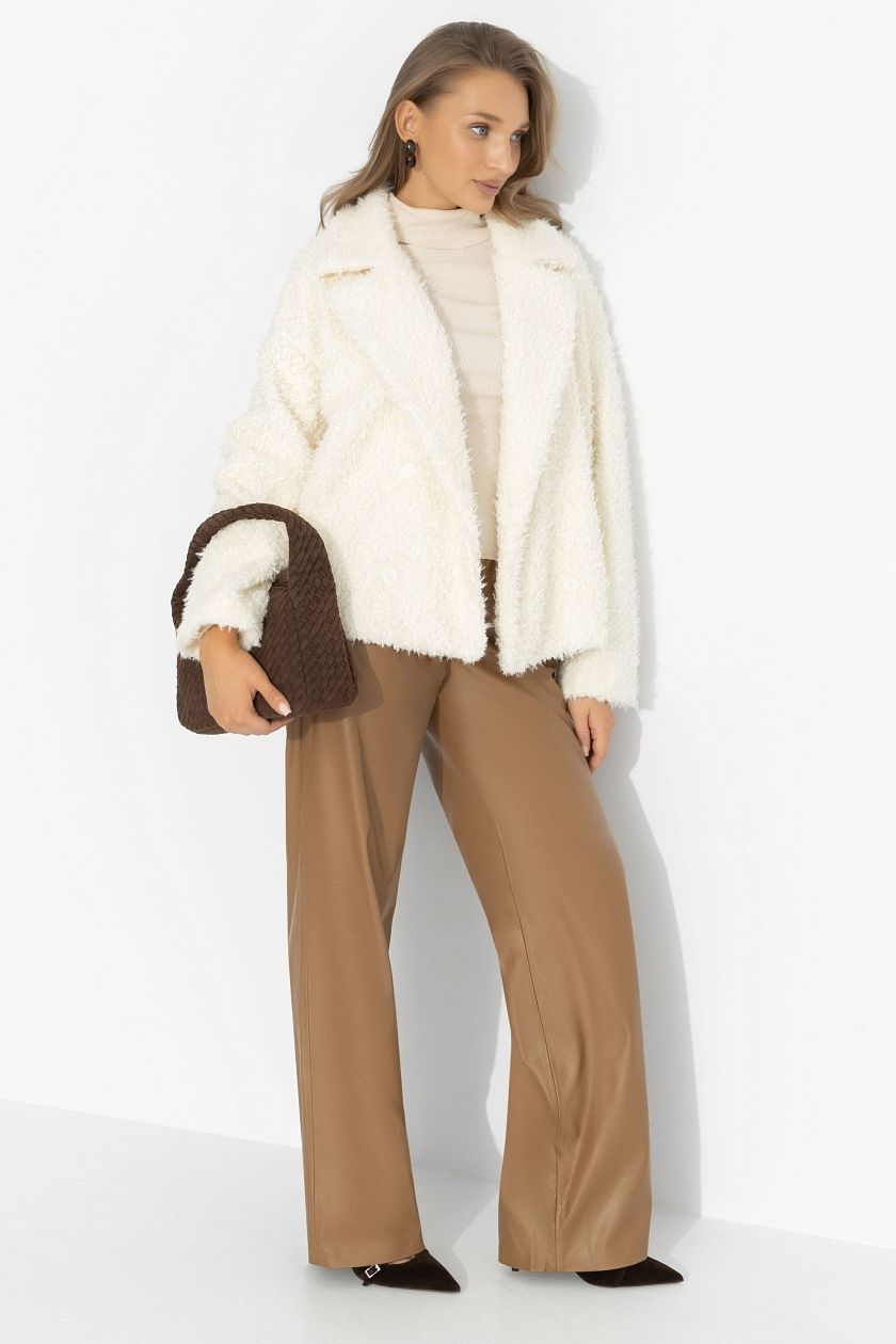 Полупальто белое из экомеха Charutti(фото2)