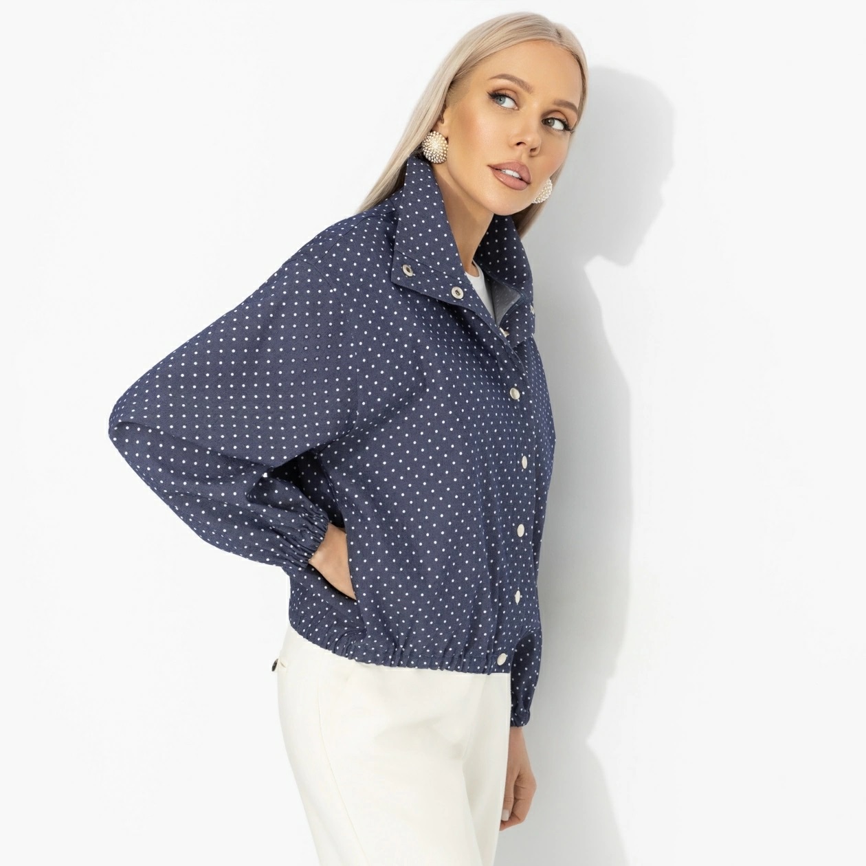 Ветровка синяя в горошек под джинсу Charutti(фото5)