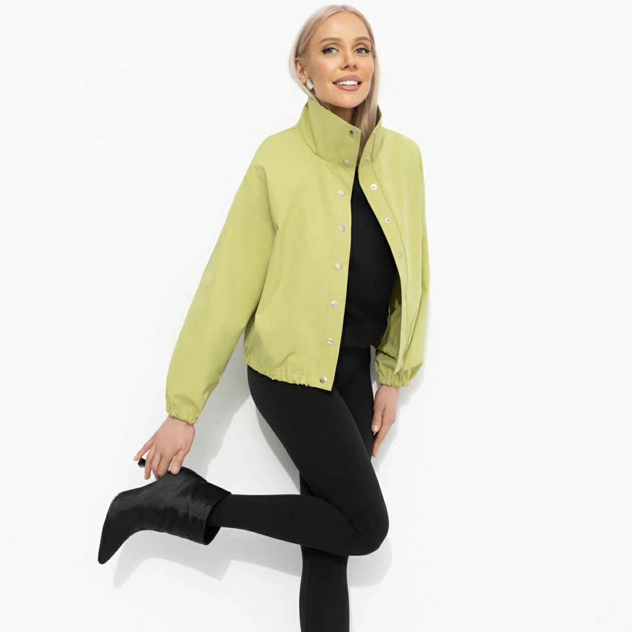 Ветровка оливкового цвета на кнопках Charutti(фото5)