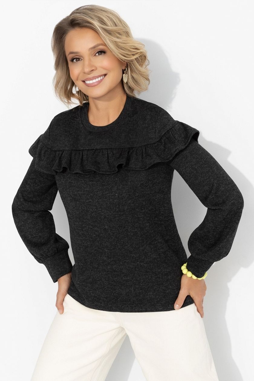 Блузка чёрная из трикотажа Charutti