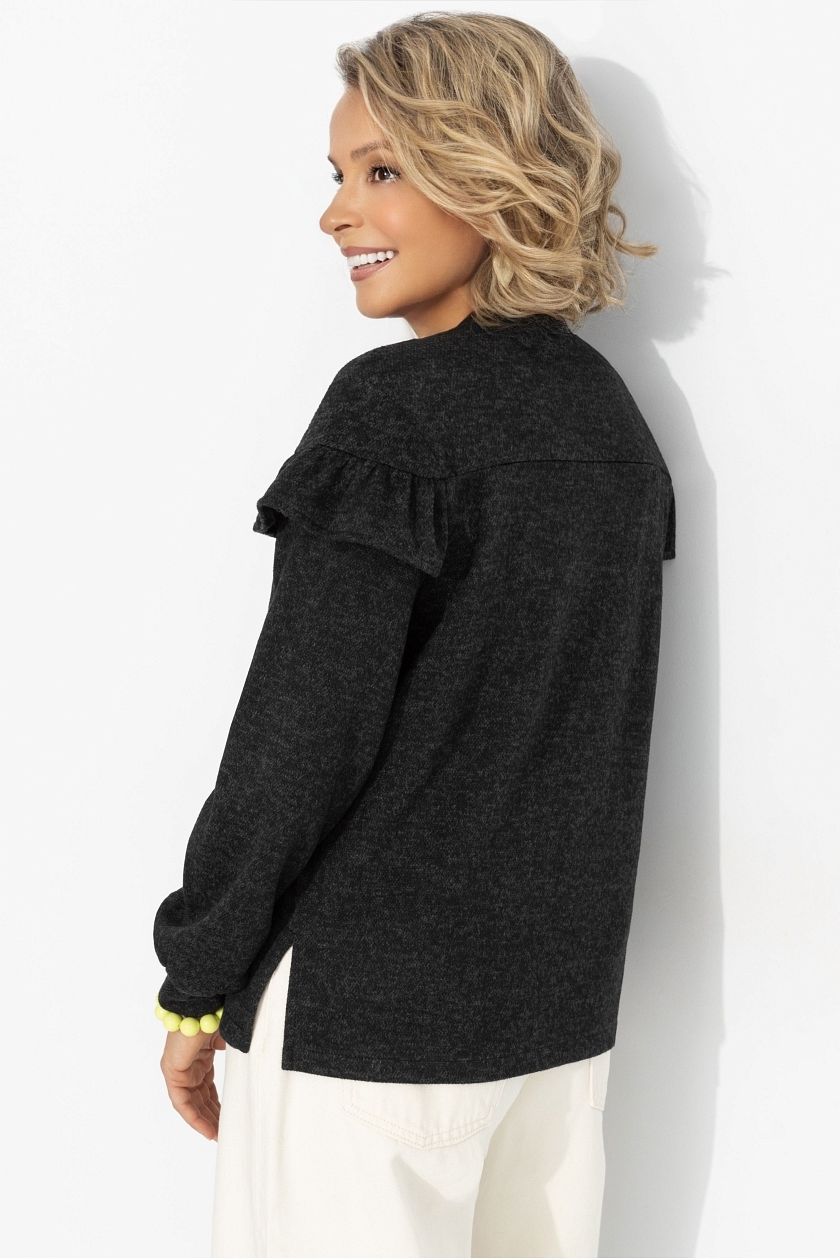 Блузка чёрная из трикотажа Charutti(фото7)