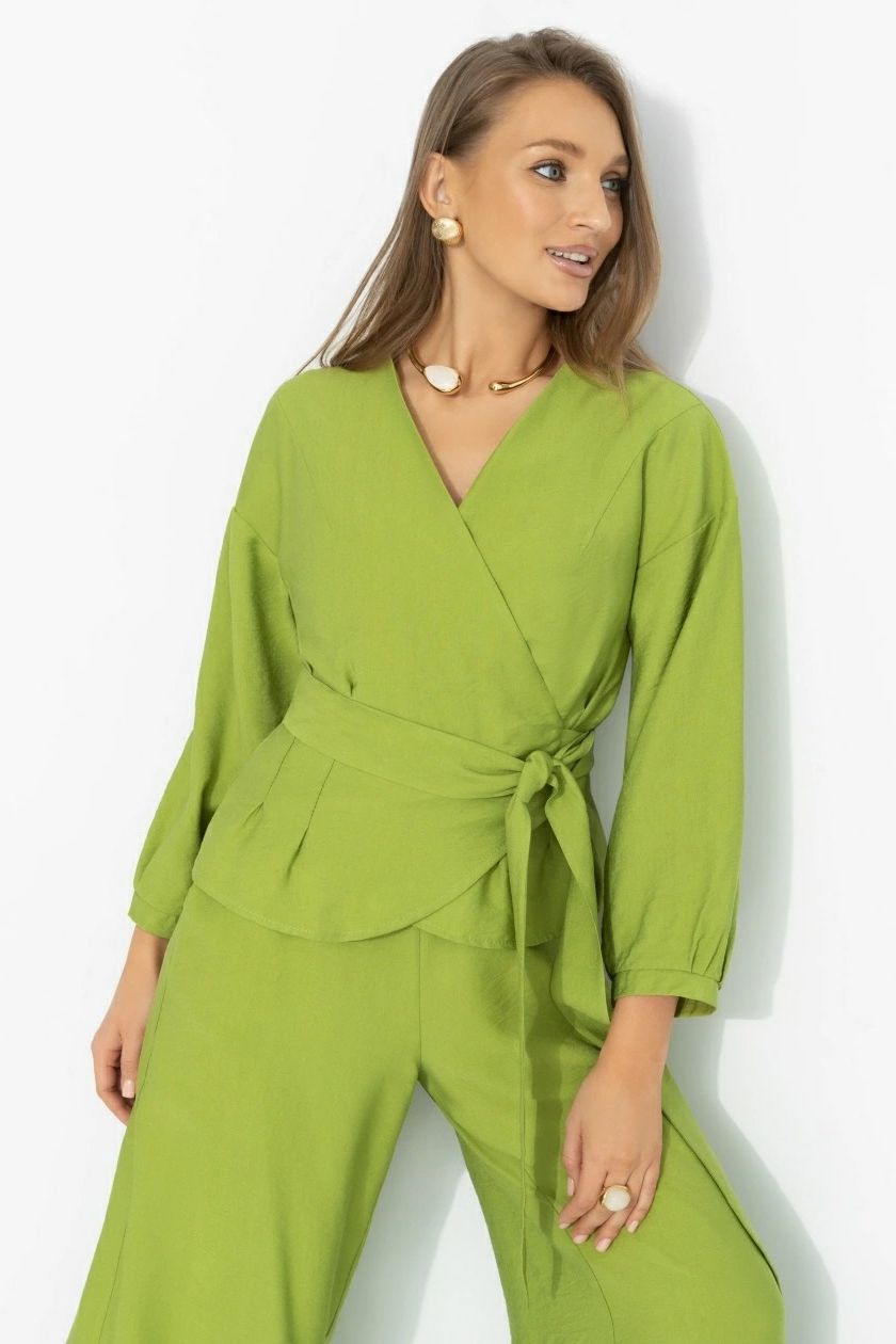 Блузка лаймового цвета из вискозы Charutti