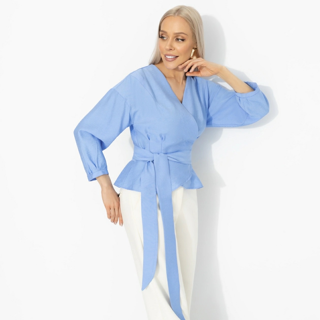 Блузка голубая из вискозы Charutti(фото3)