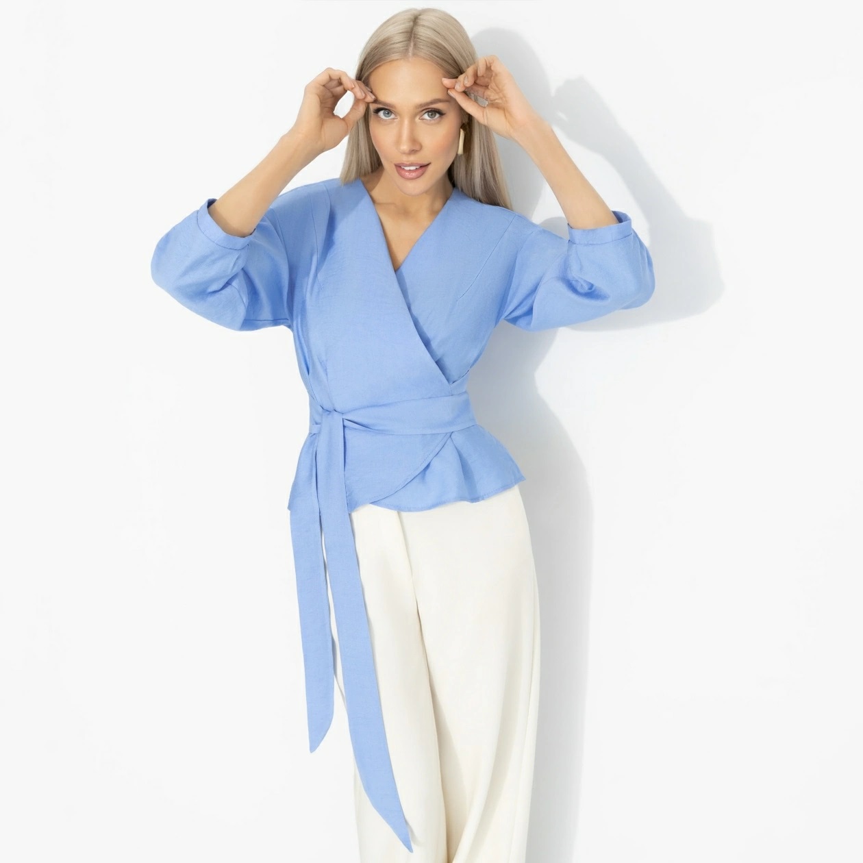 Блузка голубая из вискозы Charutti(фото6)