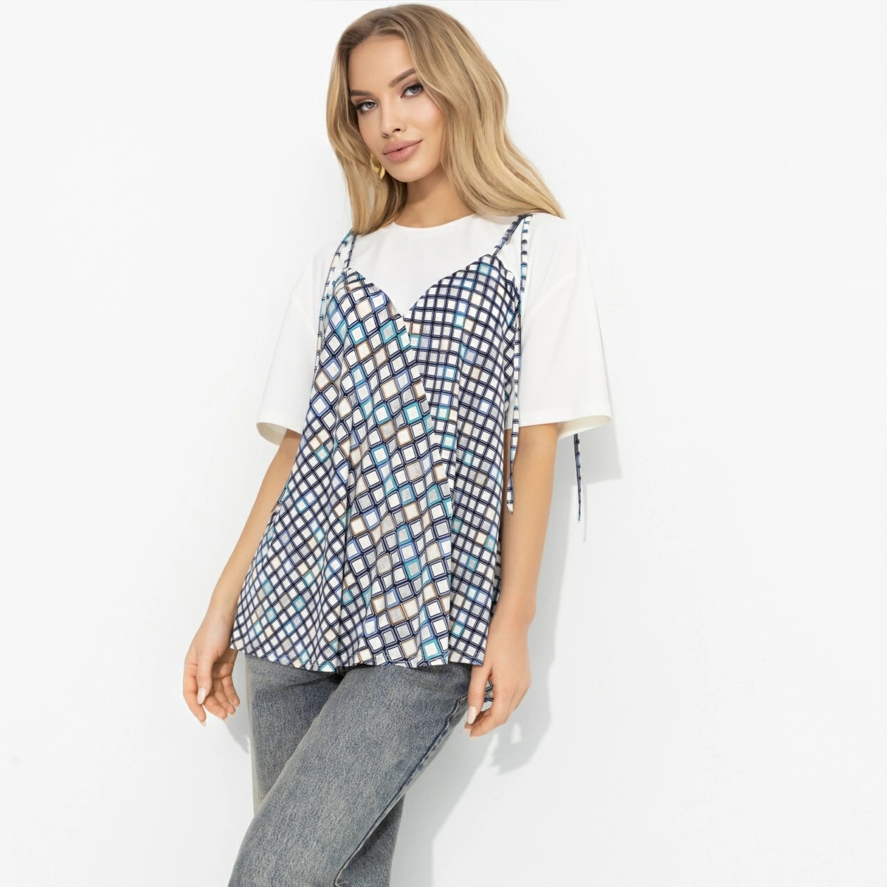 Блуза трикотажная комбинированная Charutti(фото5)