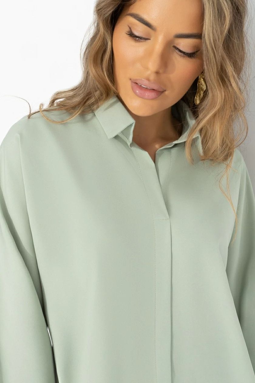 Блузка зелёная на кулиске Charutti(фото4)