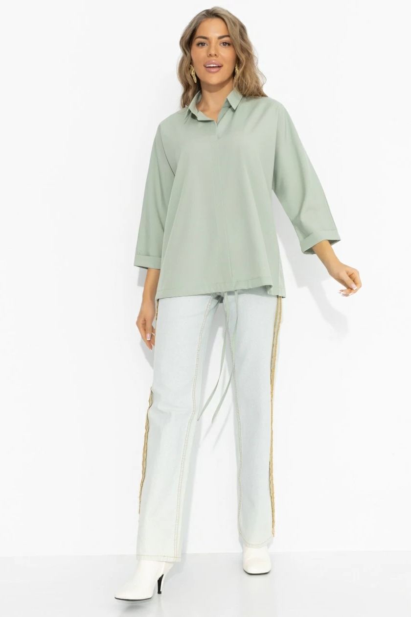 Блузка зелёная на кулиске Charutti(фото2)