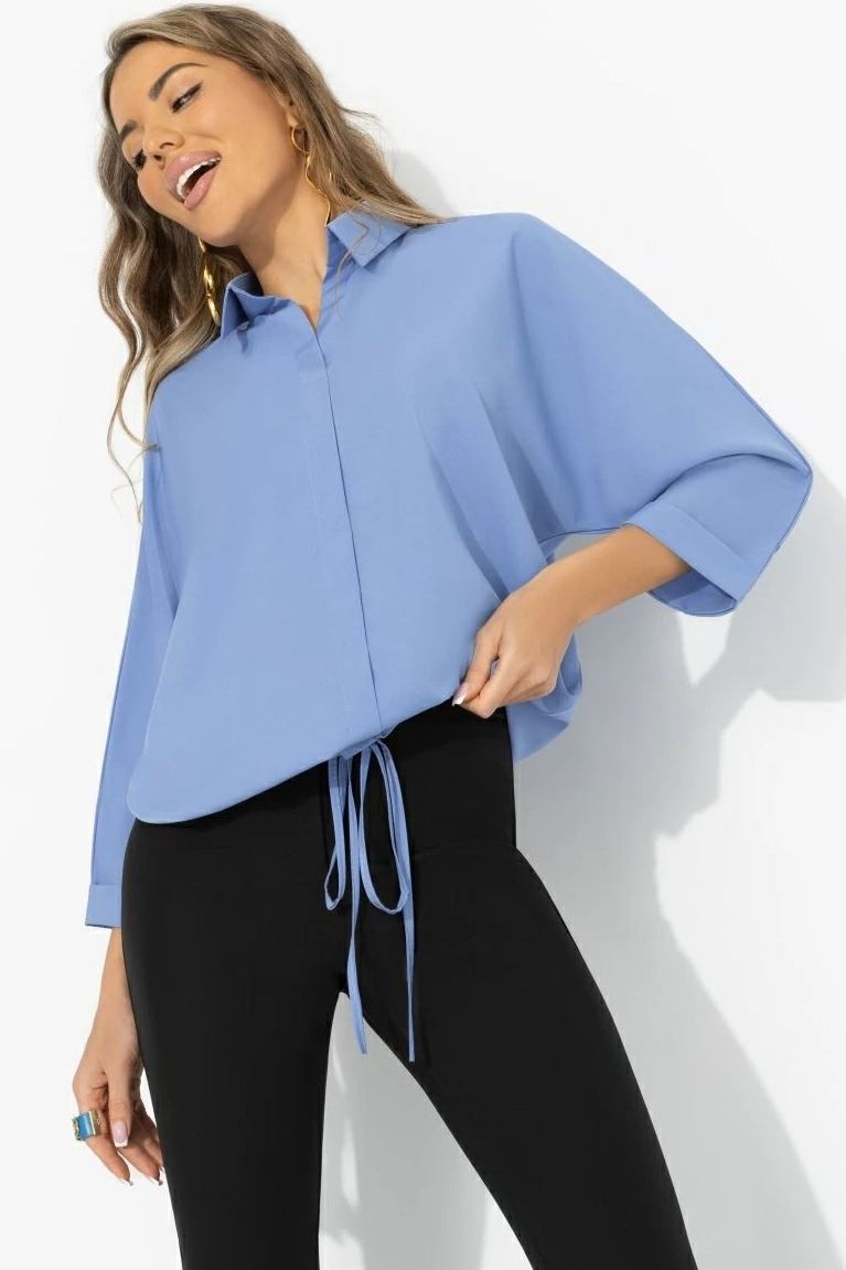 Блузка голубая на кулиске Charutti