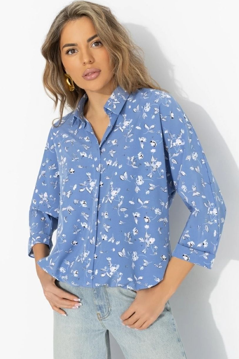 Блузка голубая на кулиске Charutti