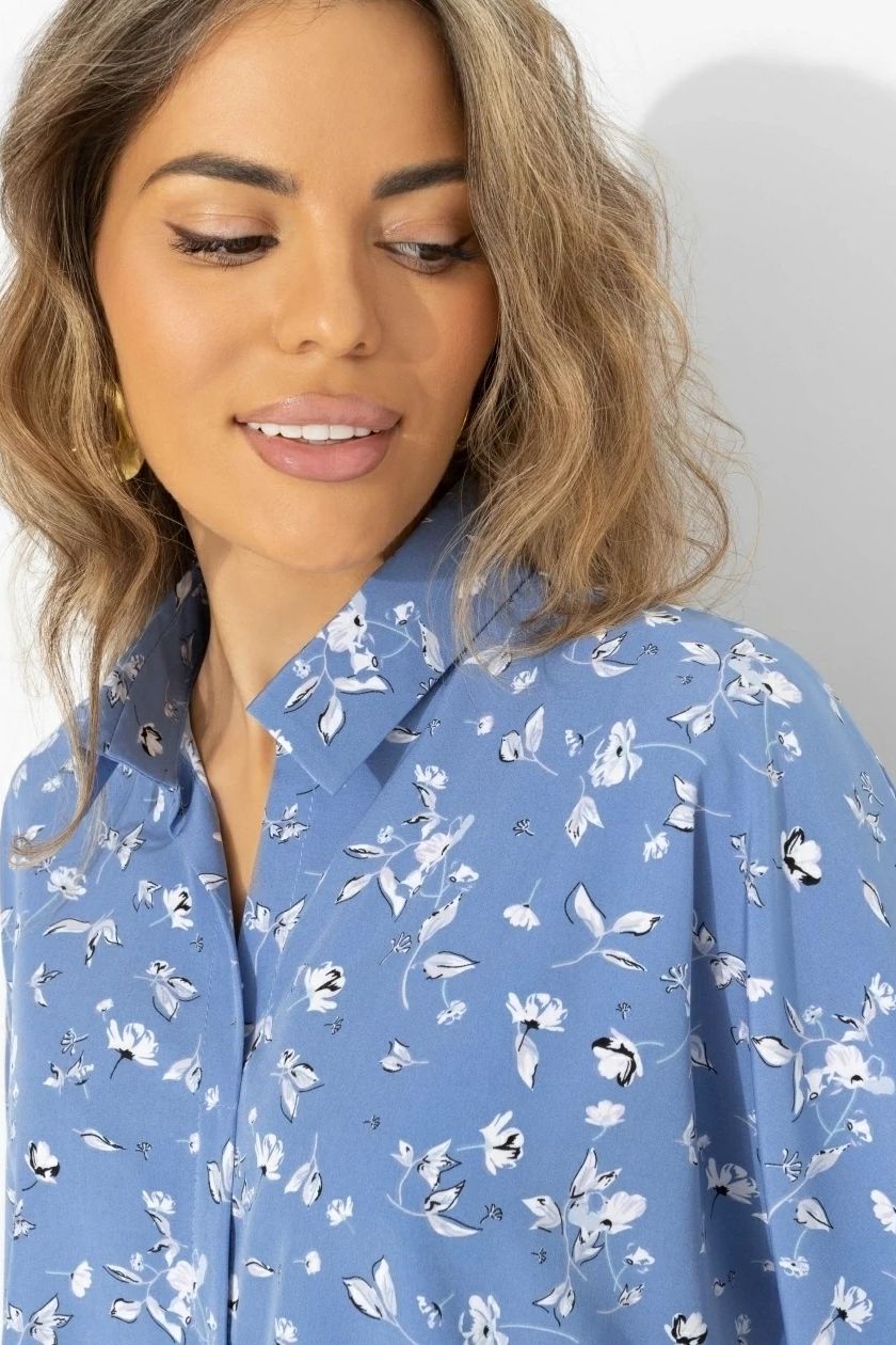 Блузка голубая на кулиске Charutti(фото4)