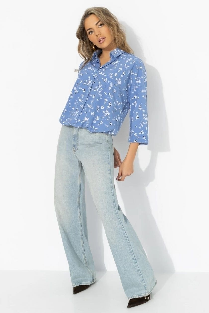 Блузка голубая на кулиске Charutti(фото2)