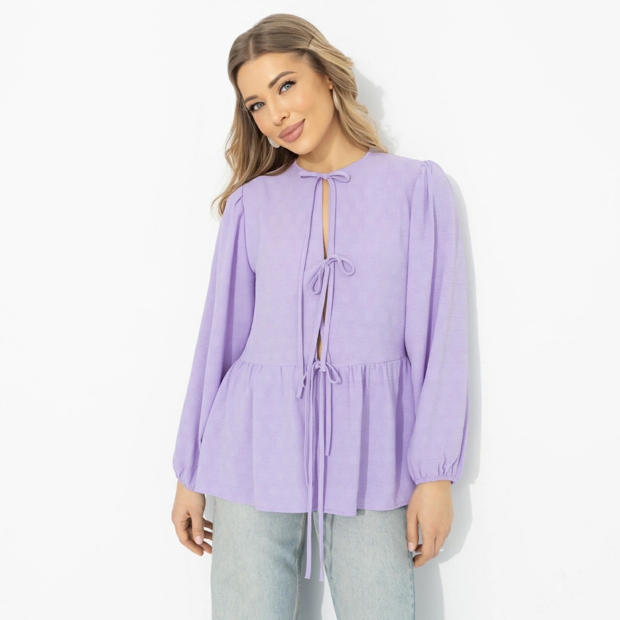 Блузка фиолетовая в романтическом стиле Charutti(фото4)