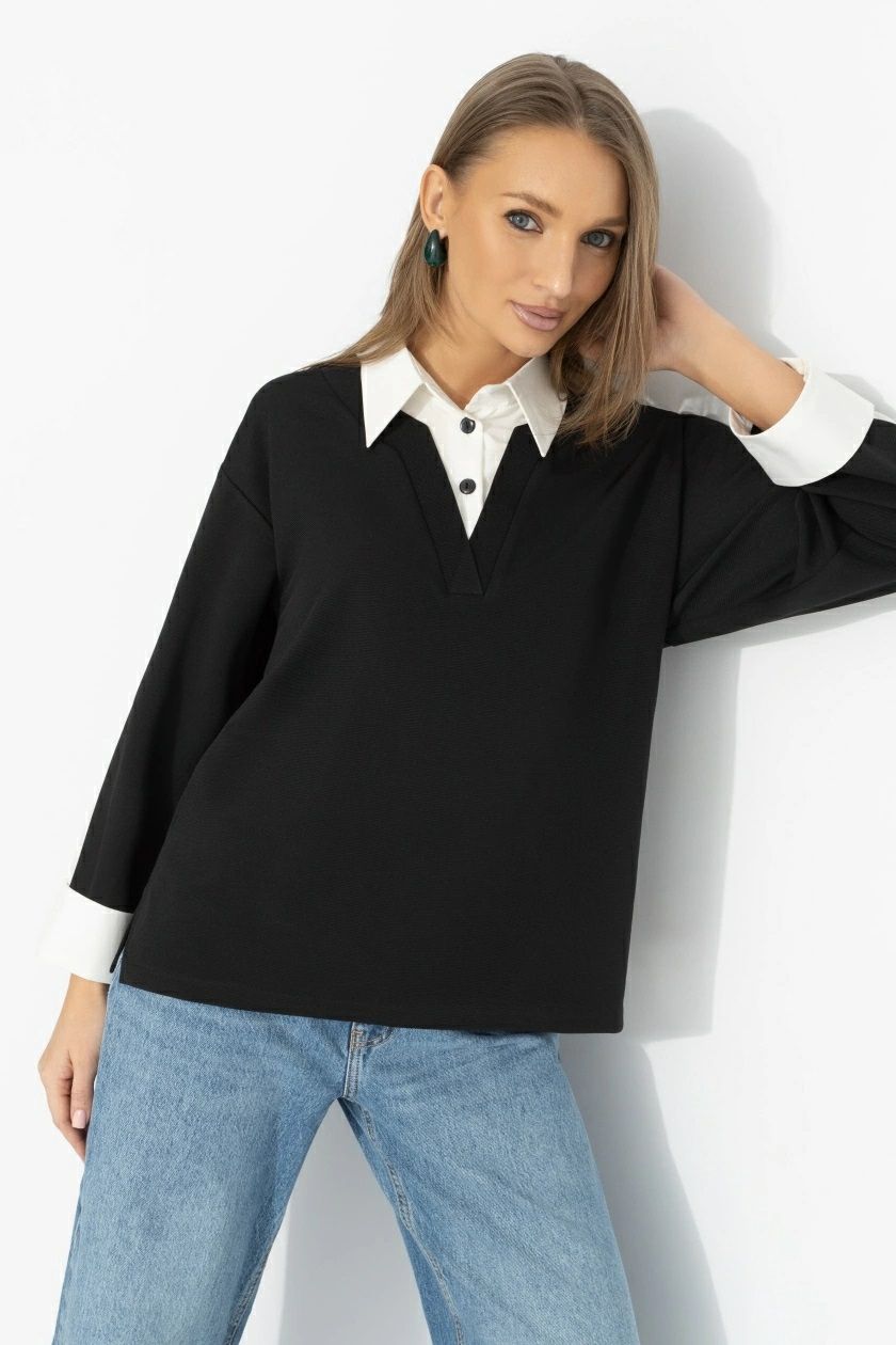 Блузка трикотажная с эффектом многослойности Charutti(фото2)