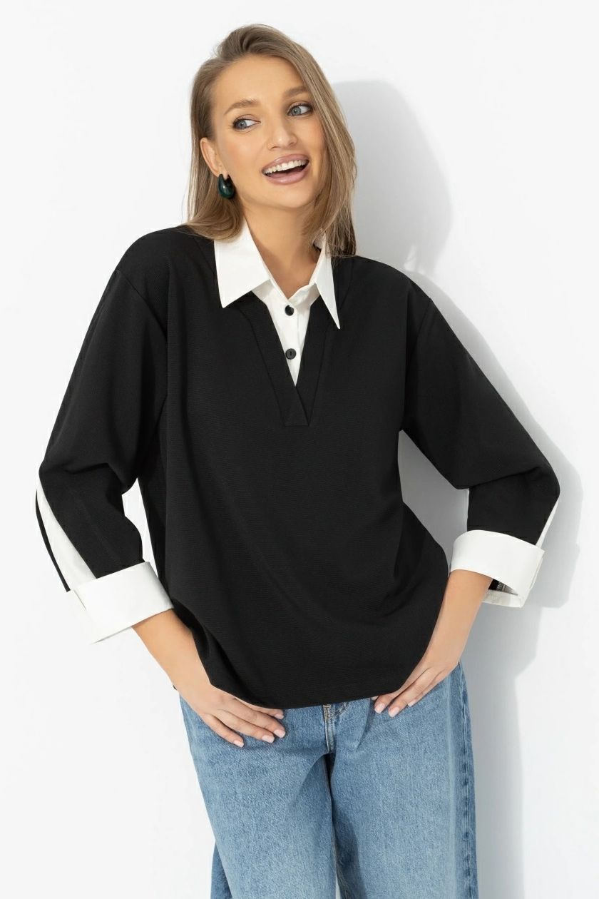 Блузка трикотажная с эффектом многослойности Charutti(фото4)