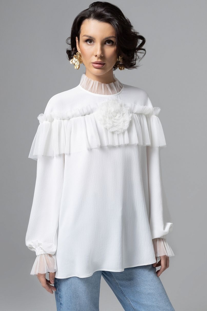 Блузка белая оригинального дизайна Charutti