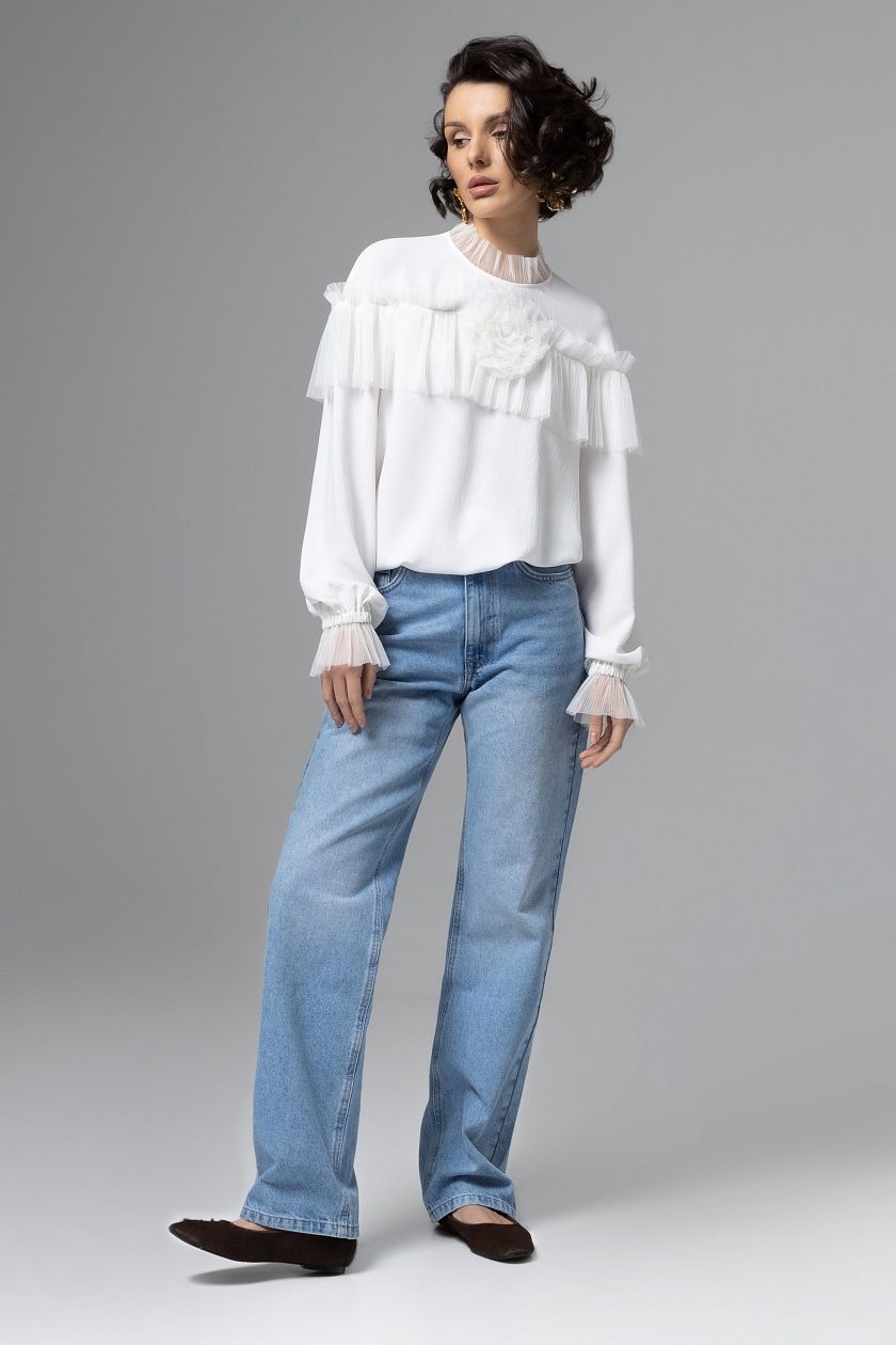 Блузка белая оригинального дизайна Charutti(фото2)