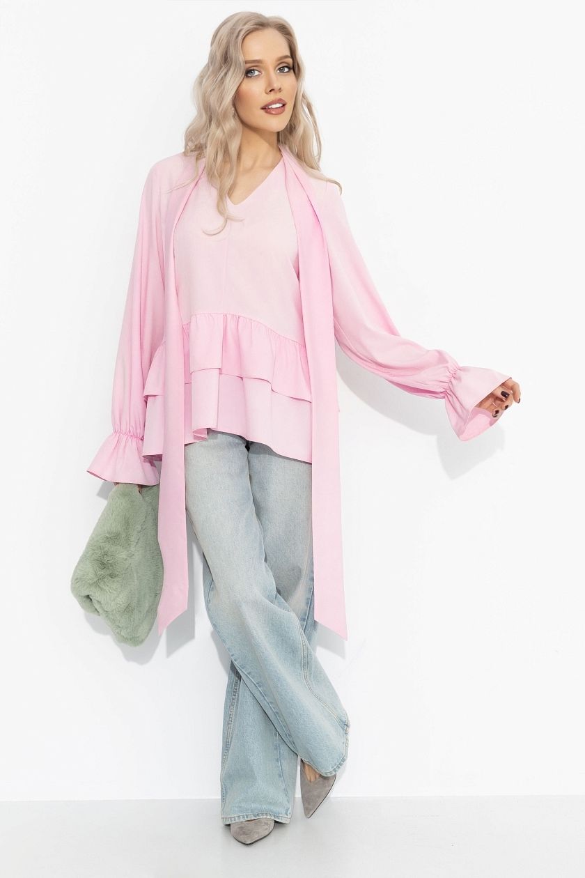 Блузка розовая в стиле бохо Charutti(фото2)