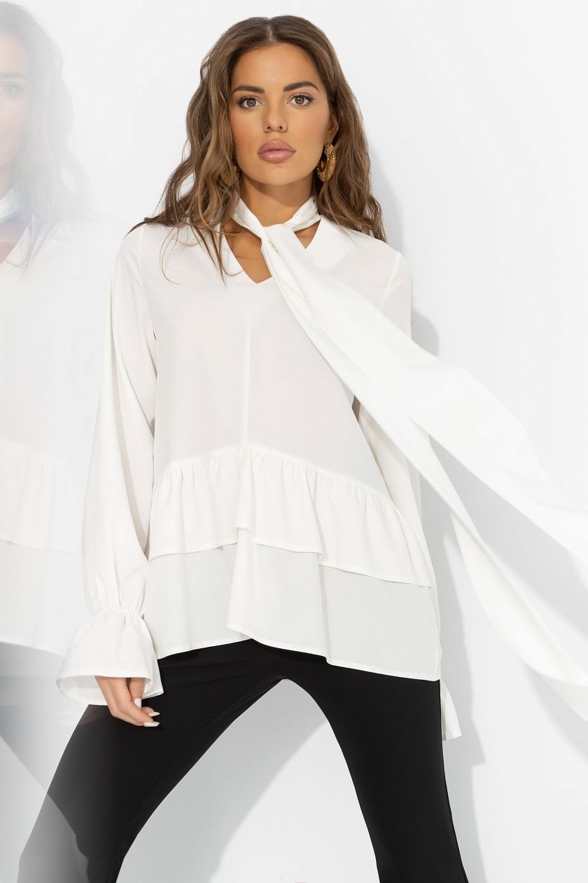 Блузка белая в стиле бохо Charutti(фото3)