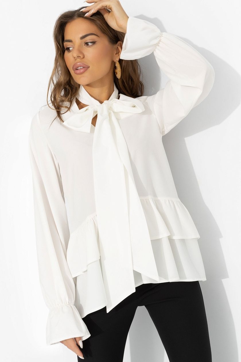 Блузка белая в стиле бохо Charutti(фото7)