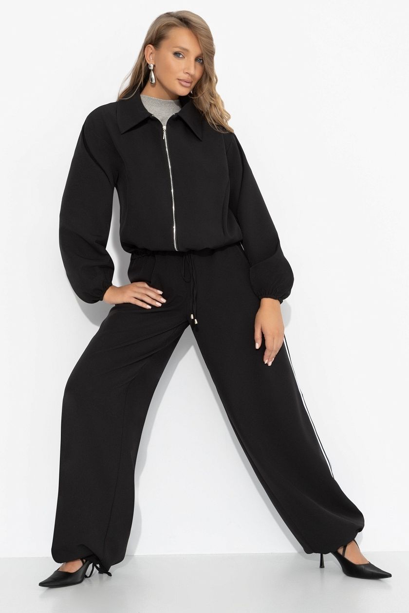 Костюм чёрный в стиле спорт-шик Charutti(фото5)