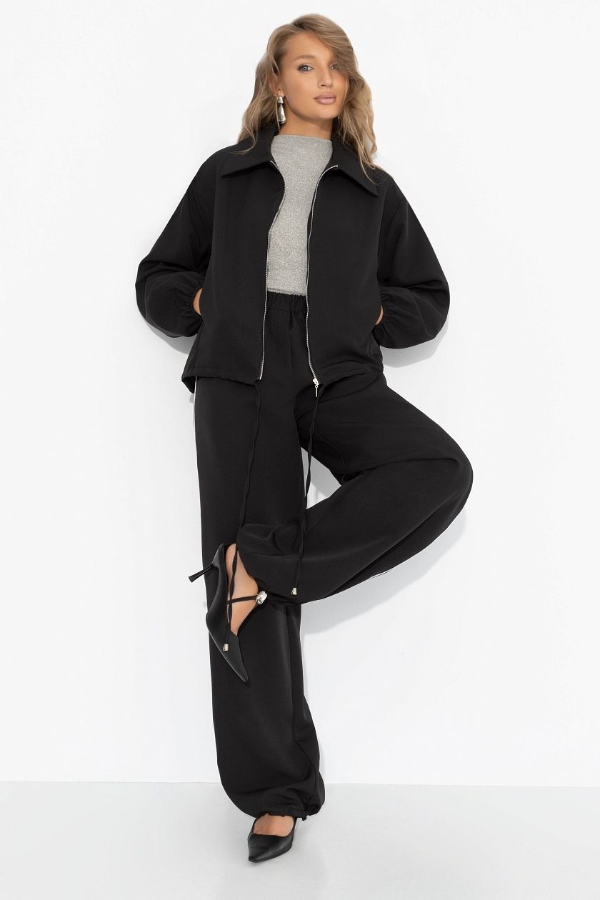 Костюм чёрный в стиле спорт-шик Charutti(фото7)