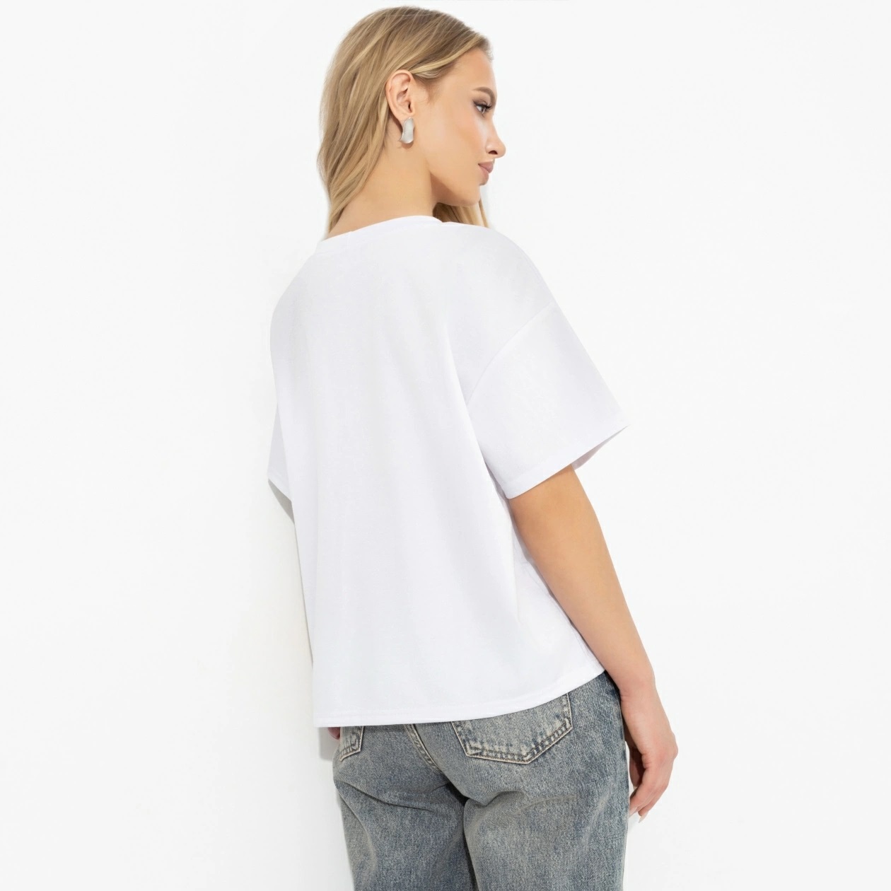 Футболка белая из мягкого хлопка Charutti(фото5)