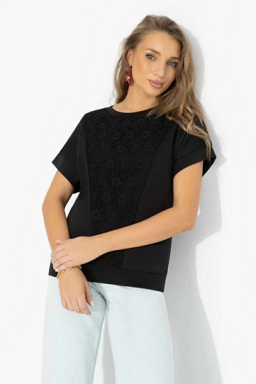 Футболка комбинированная чёрного цвета Charutti(фото3)