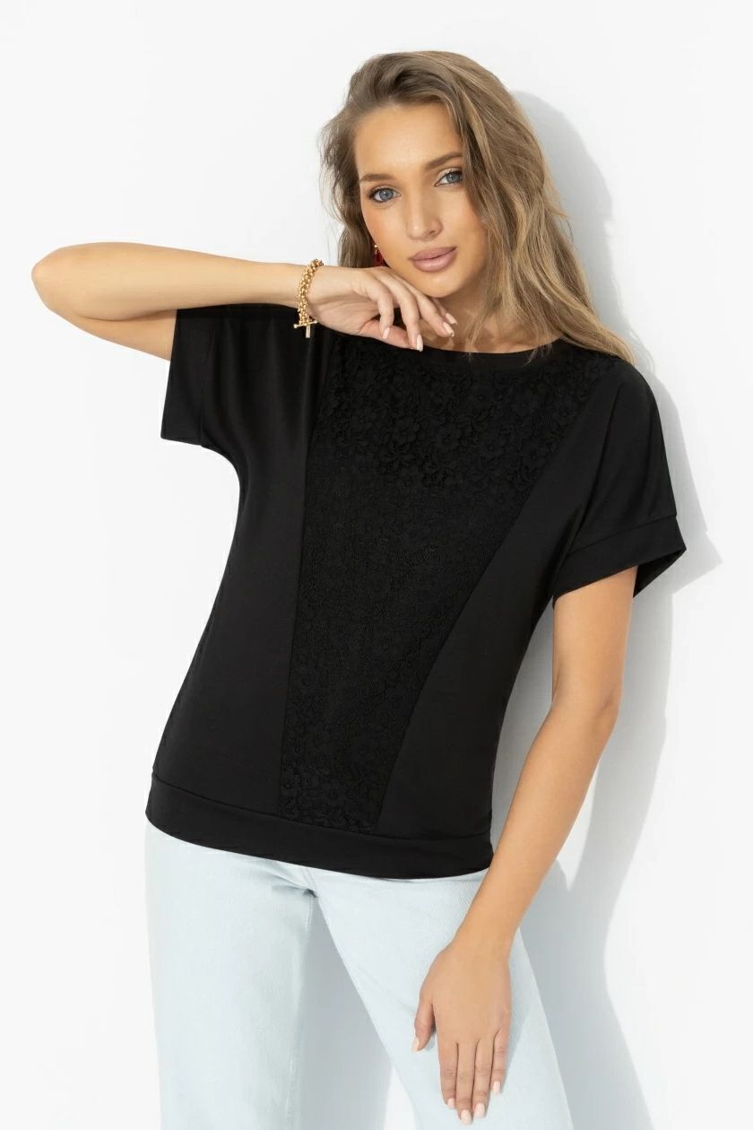 Футболка комбинированная чёрного цвета Charutti(фото6)