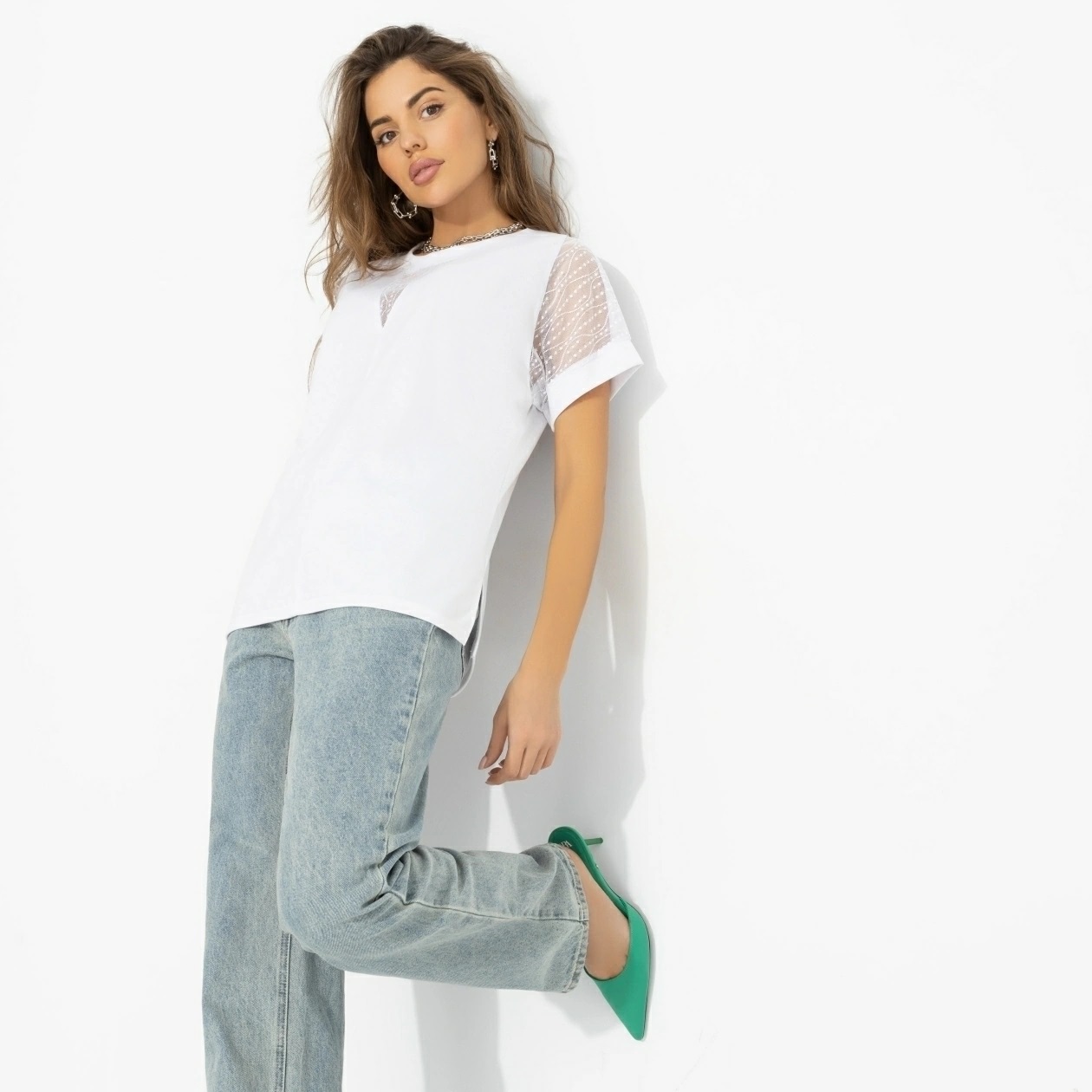 Футболка белая из трикотажа Charutti(фото5)