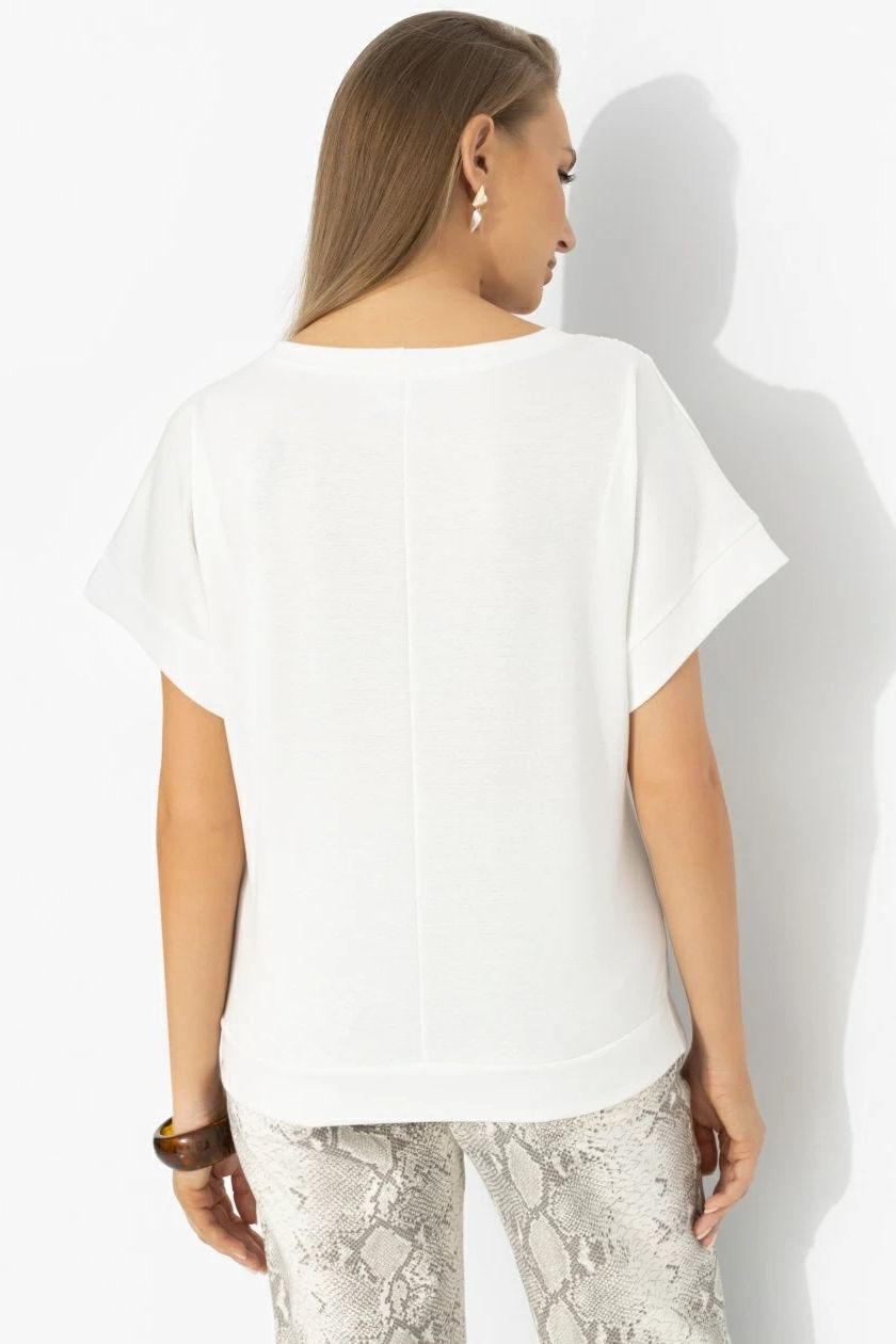 Футболка комбинированная молочного цвета Charutti(фото6)