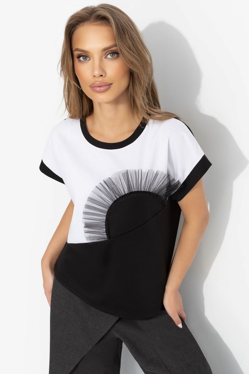 Футболка трикотажная с объёмным декором по переду Charutti(фото4)