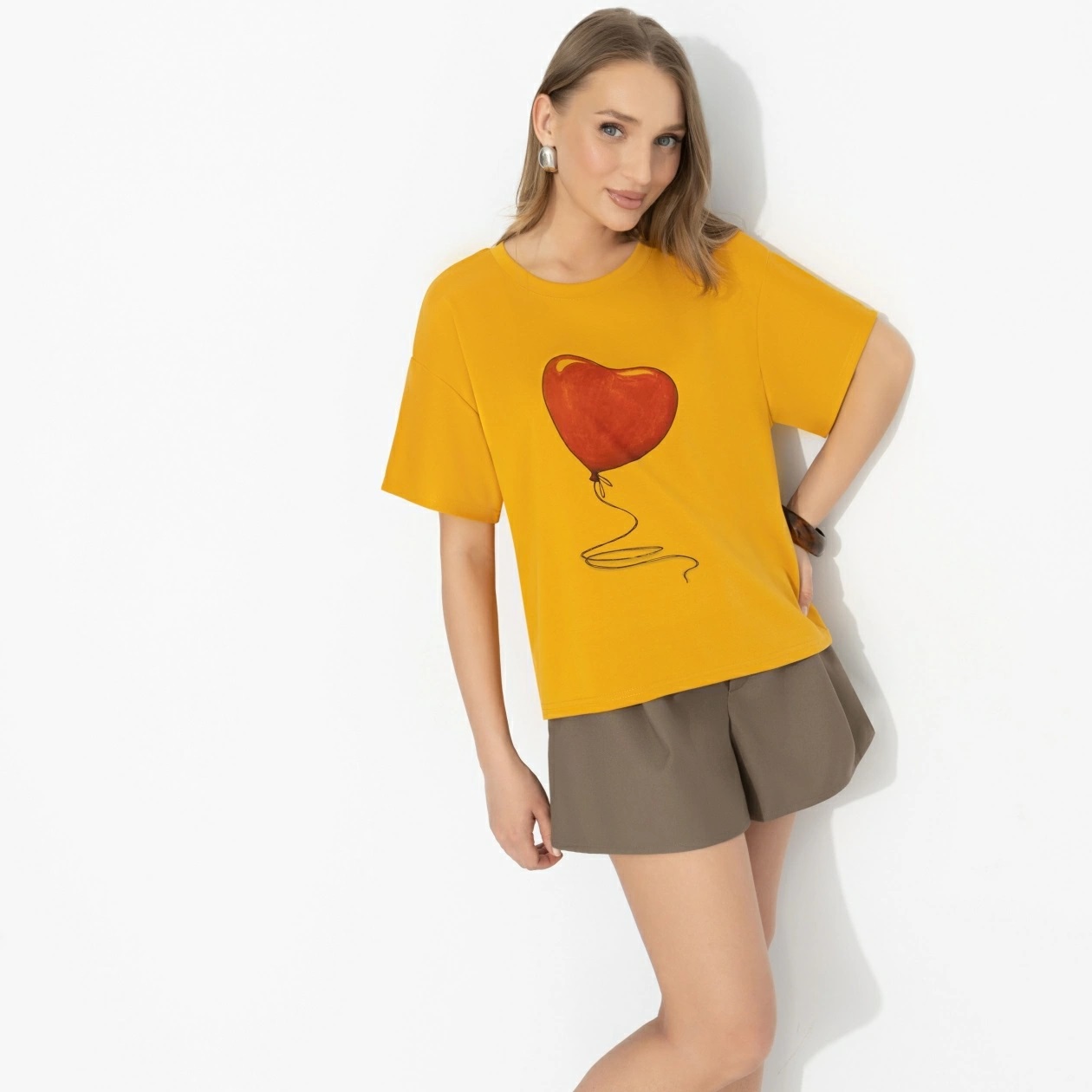 Футболка оранжевая с принтом Charutti(фото3)