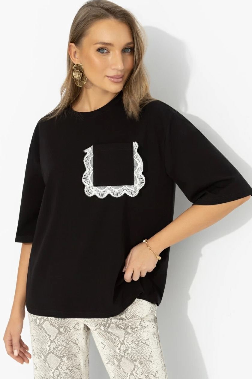 Футболка чёрная из мягкого хлопка Charutti